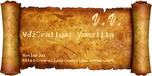 Várallyai Vaszilia névjegykártya